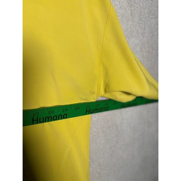 Eileen Fischer Tencel Viscose Crepe V-Neck Short Dress Yellow Size Medium - Picture 6 of 7